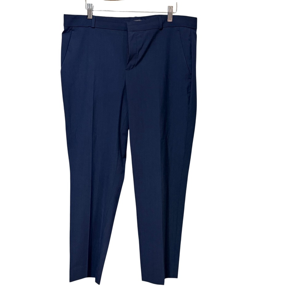 Banana Republic Avery Navy Blue Wool Blend Straight Leg Dress Pants Womens 12